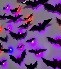 12 Pcs/Set 3D Bat Design LED Decoration