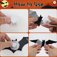 12 Pcs/Set 3D Bat Design LED Decoration