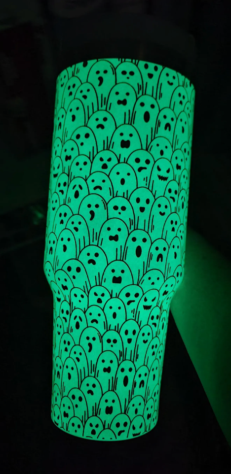 Glow in the dark ghosts cup 40 oz Halloween cup engraved tumbler